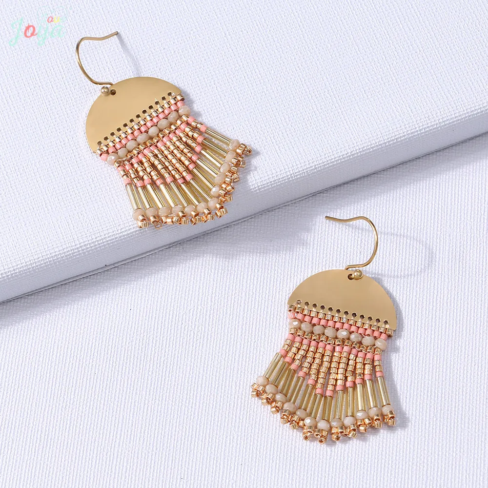 Badu серьга Boho для женщин полукруглые серьги с кисточками из нержавеющей стали