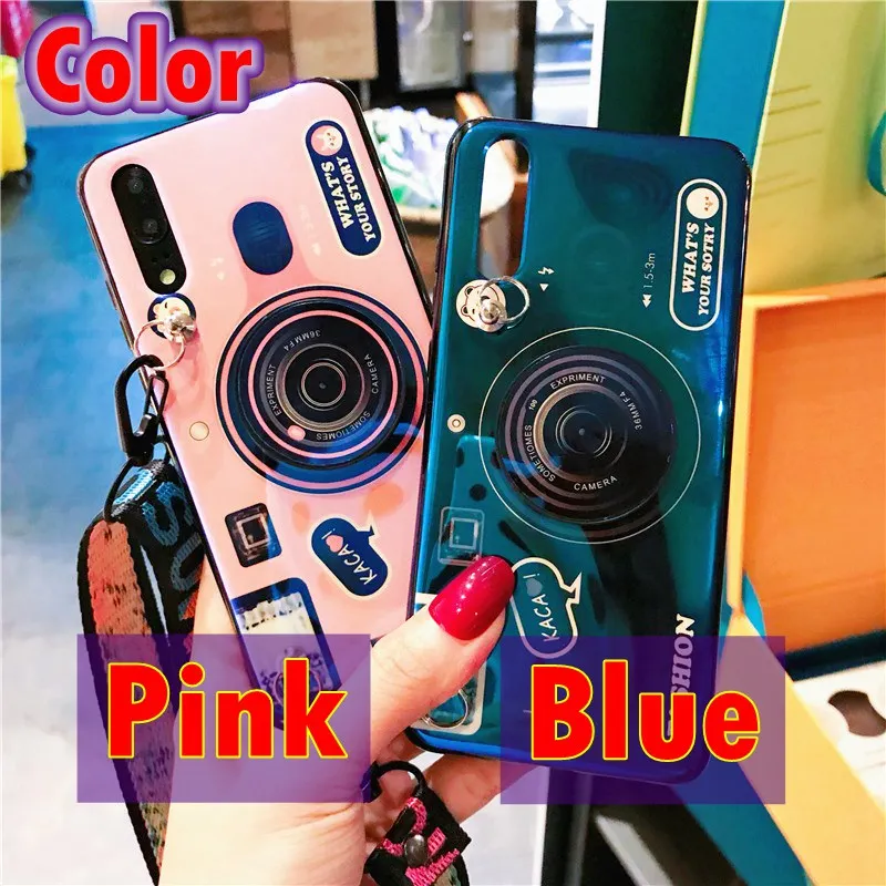 Huawei Nova 4 Honor 8A 8C Magic 2 10 Lite V20 Blue-ray Soft Camera Case+Strap |