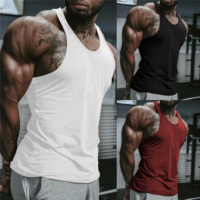 2019 модный мужской спортивный хлопковый жилет мужские майки без рукавов для мышц