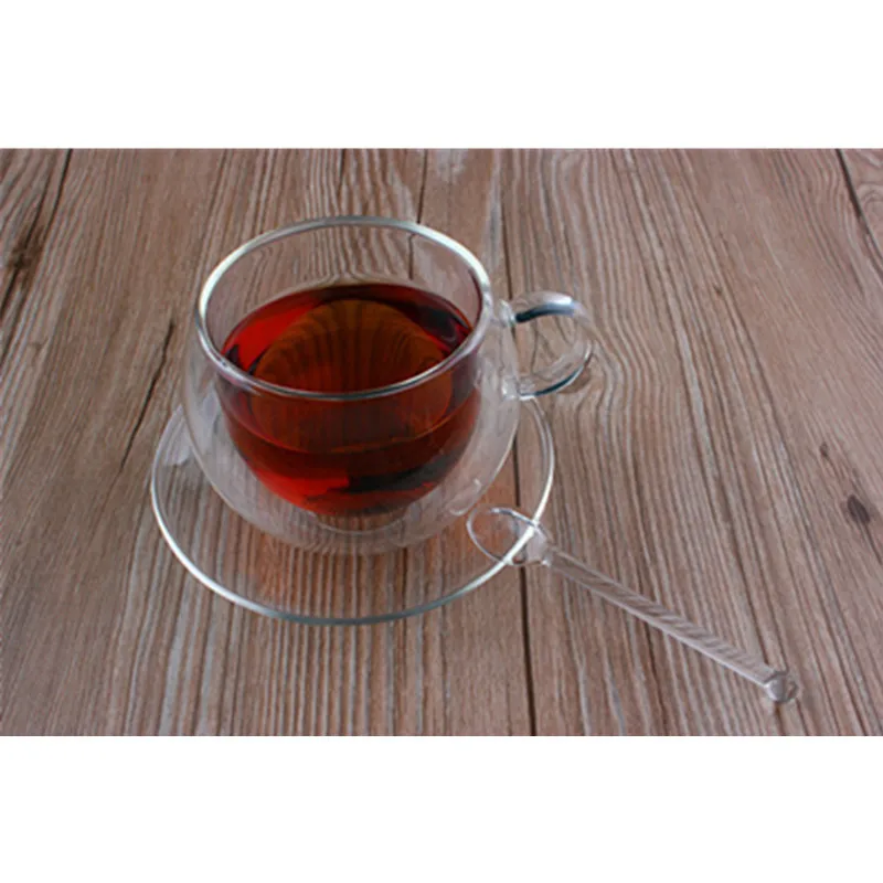 LIRUIKA Double Wall Glass Coffee Mugs Tea Milk Cups Beer Glasses Creative Drinkware With Spoon And Dish Gift Home Accessories | Дом и сад