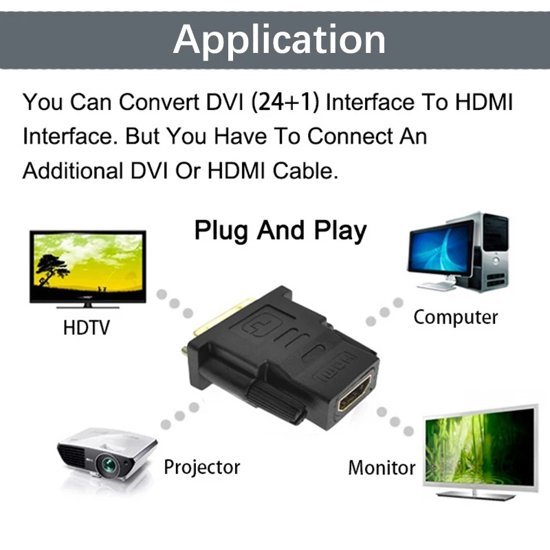 HDMI to DVI 24+1 DVI-D Male Adapter Video Cable Gold Plated 1080P for HDTV DVD Projector 1.5m High Speed images - 6