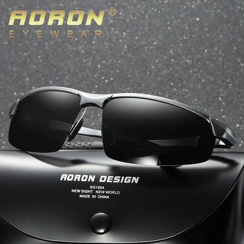 Поляризованные очки Aoron с Hd линзами металлическая оправа спортивные