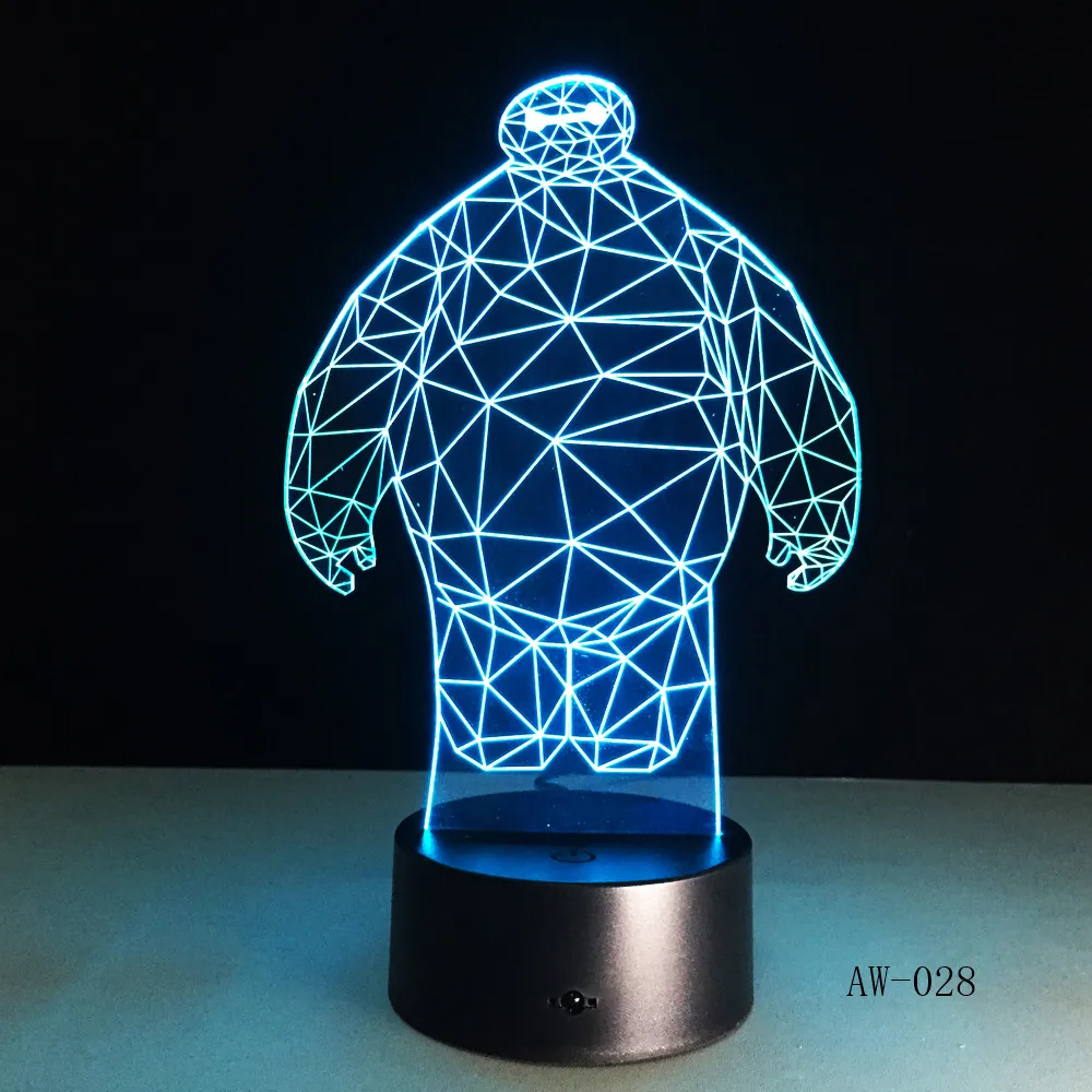 3d-лампа в виде героя мультфильма Baymax ночник со светодиодной подсветкой