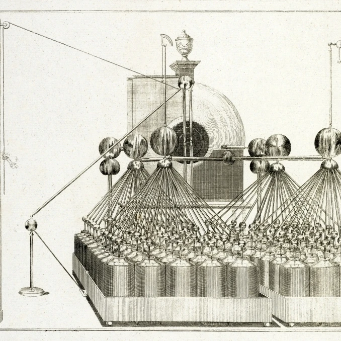 Электрический генератор c. 1790 плакат печать по науке источник (36x24)|Таблички и