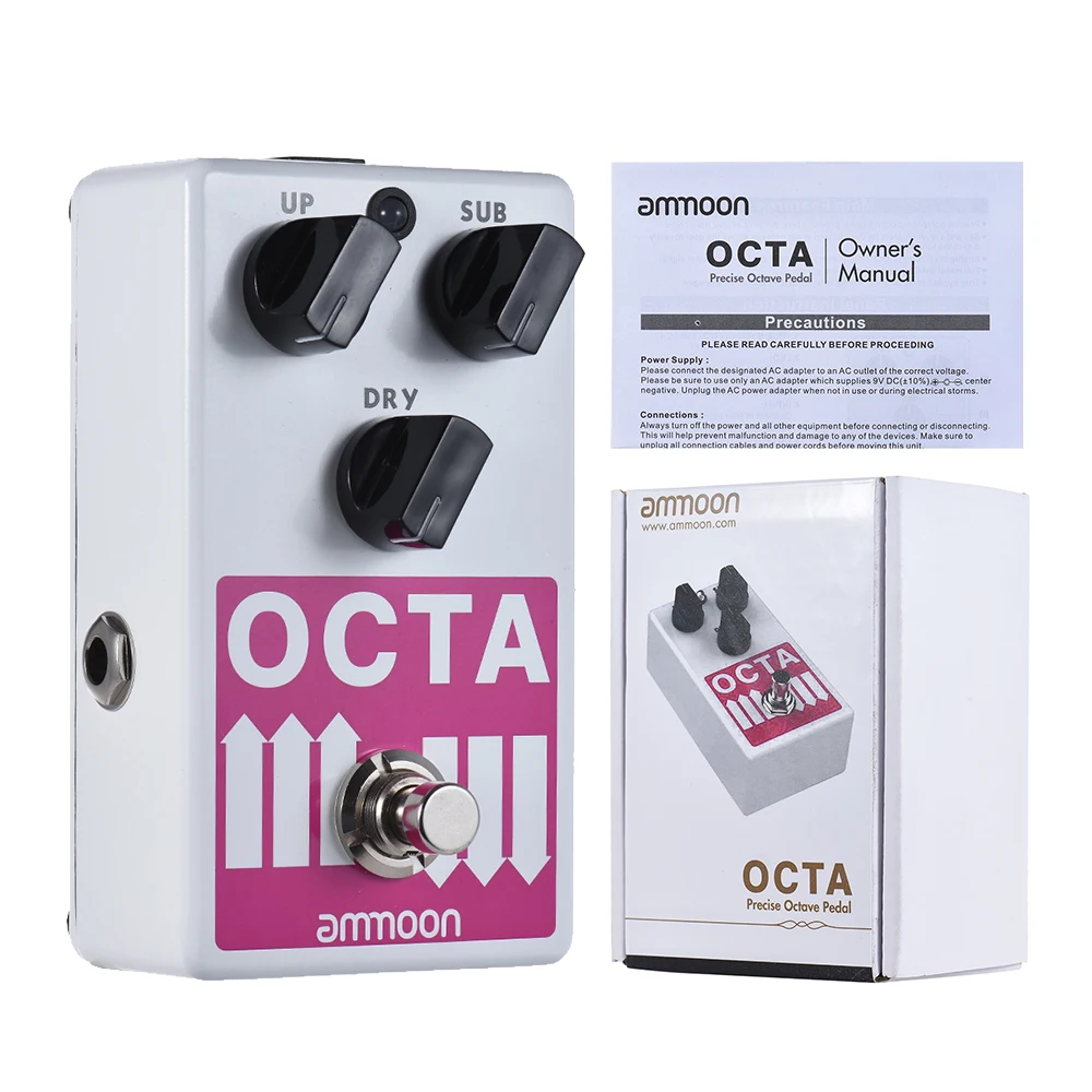 

ammoon OCTA Guitar Pedal Precise Polyphonic Octave Generator Guitar Effect Pedal Supports SUB/ UP Octave & Dry Signal