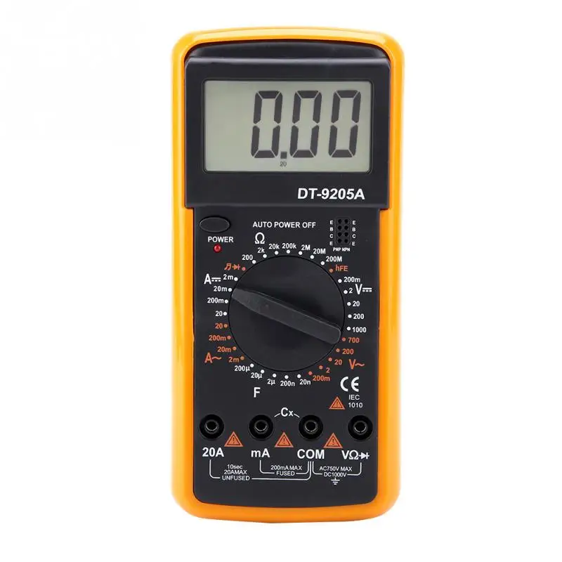 Портативный цифровой мультиметр DT9205A измеритель емкости и сопротивления