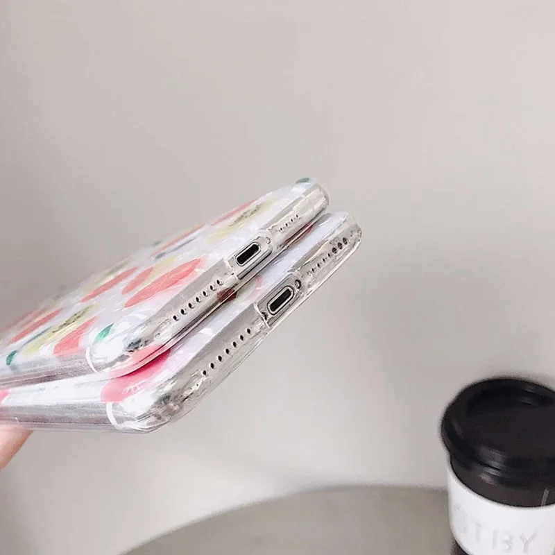 USLION Dream Shell фрукты шаблон чехлы для телефонов iPhone X XS XR Xs Max блестящие мягкие ТПУ