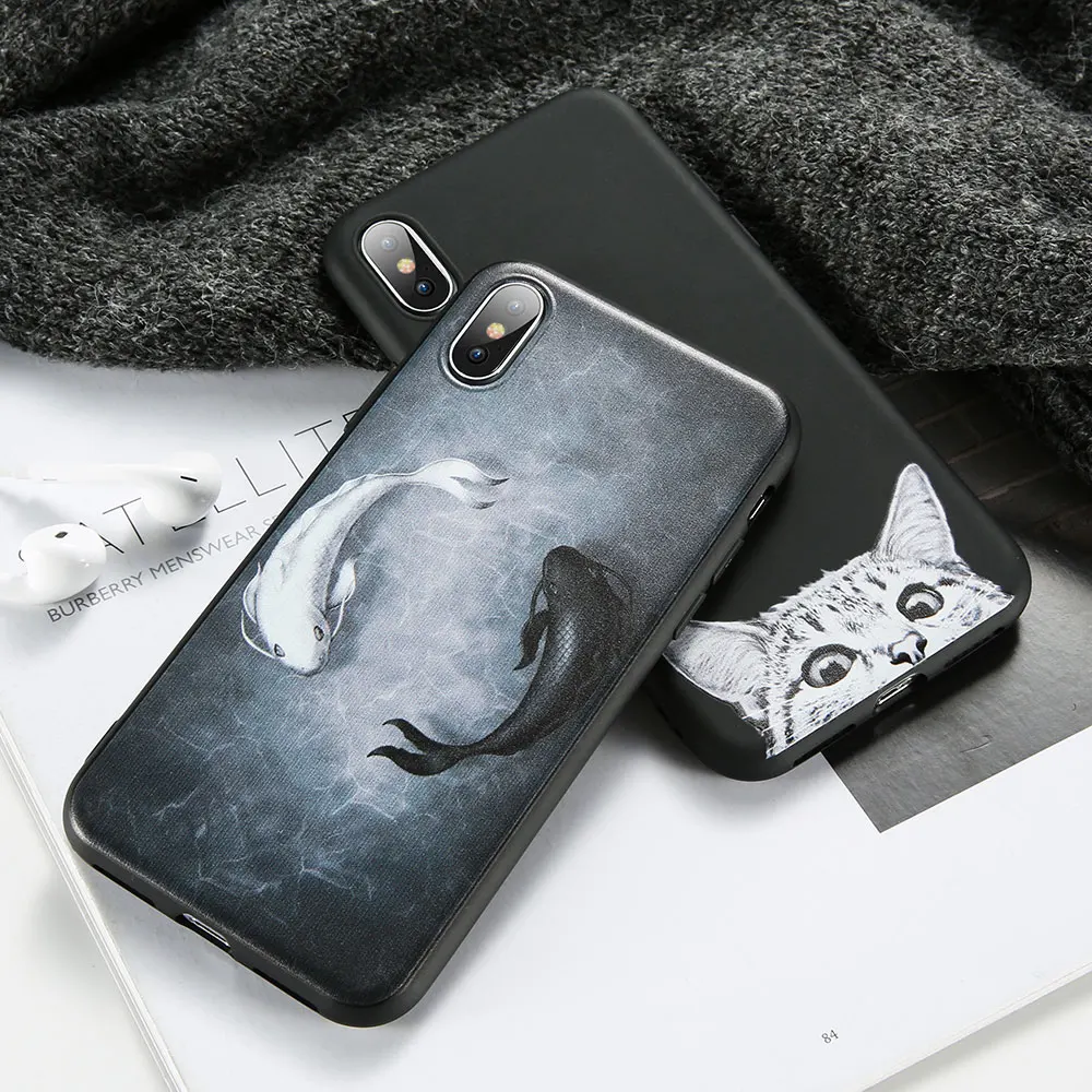 KISSCASE звезда рельефный чехол для samsung Galaxy S9 S8 плюс S7 край милый рисунок Крышка Note 9 8