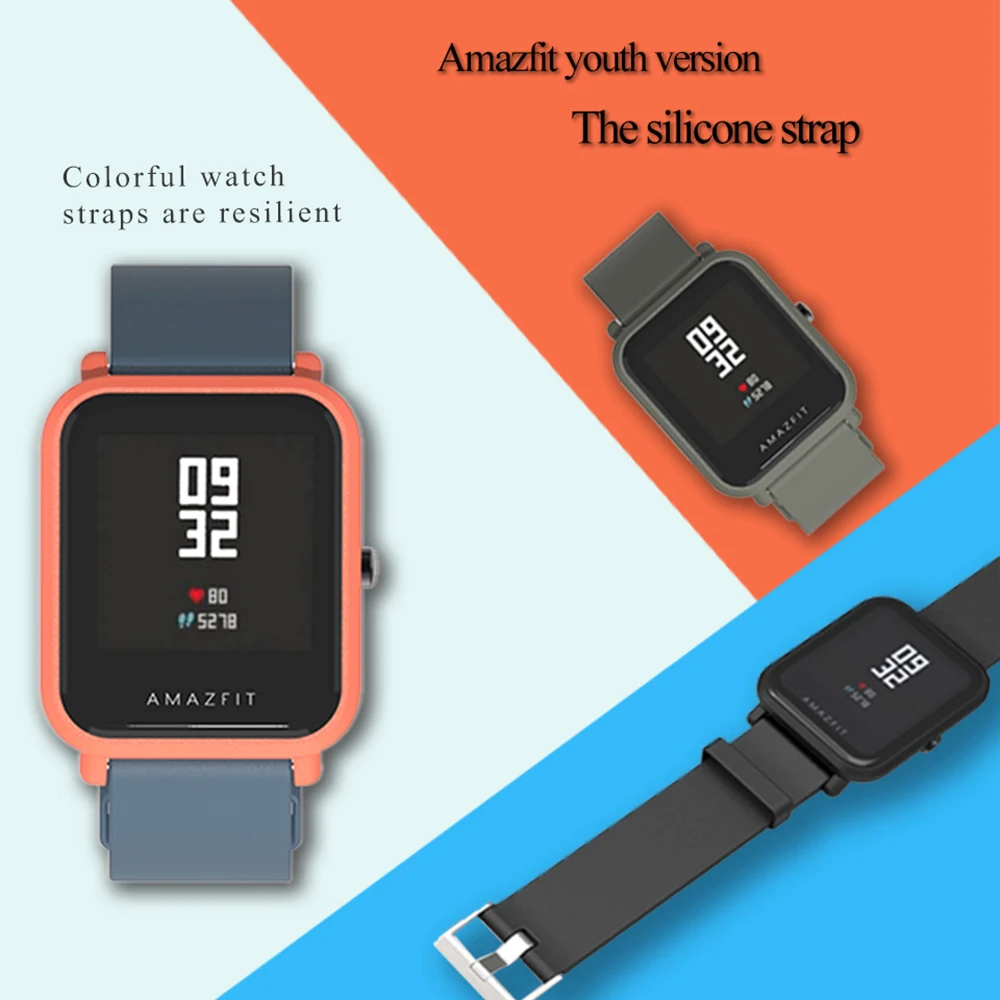 Высококачественный силиконовый ремешок для Xiaomi Amazfit Bit Band часов спортивные