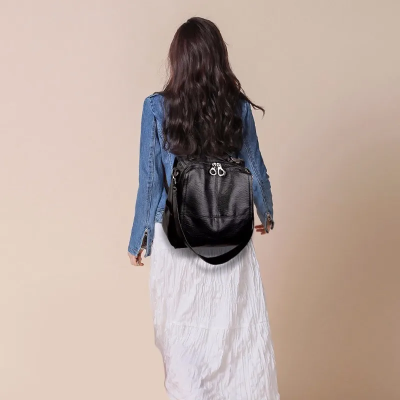 Для женщин Кожаные Рюкзаки Mochilas женский Back Pack Винтаж Bagpack известный бренд большой