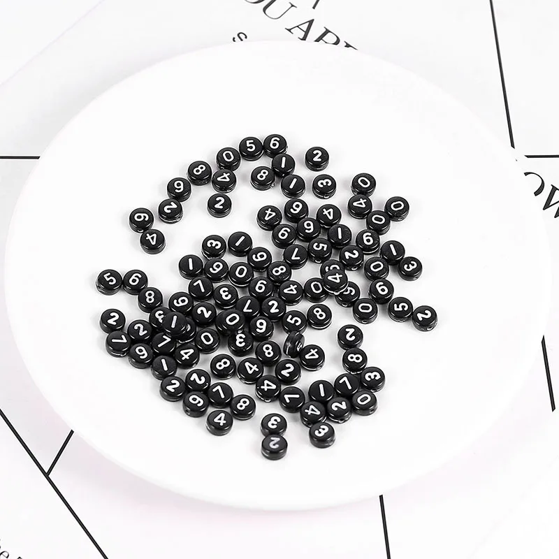 100 шт. солнечных очков чёрный цветной акрил номер бусины россыпью плоские круглые