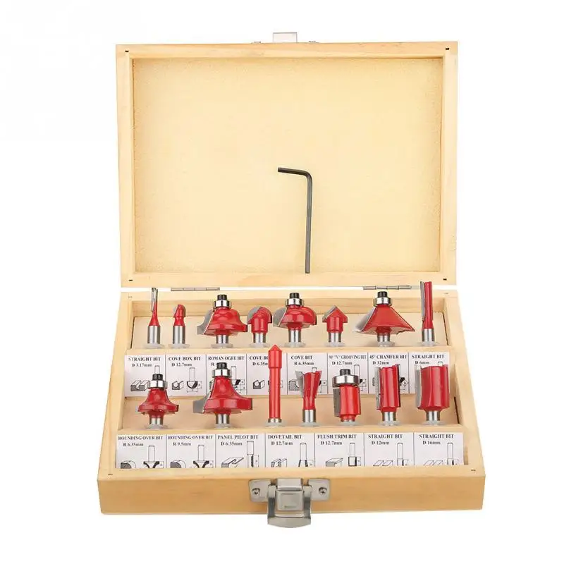 15 шт. фреза бита хвостовик углеродистая сталь деревообрабатывающий инструмент