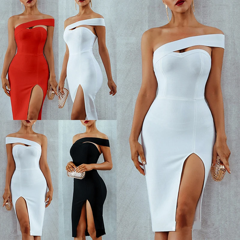 Женское платье коктейльное с коротким рукавом вечернее свадебное разрезом