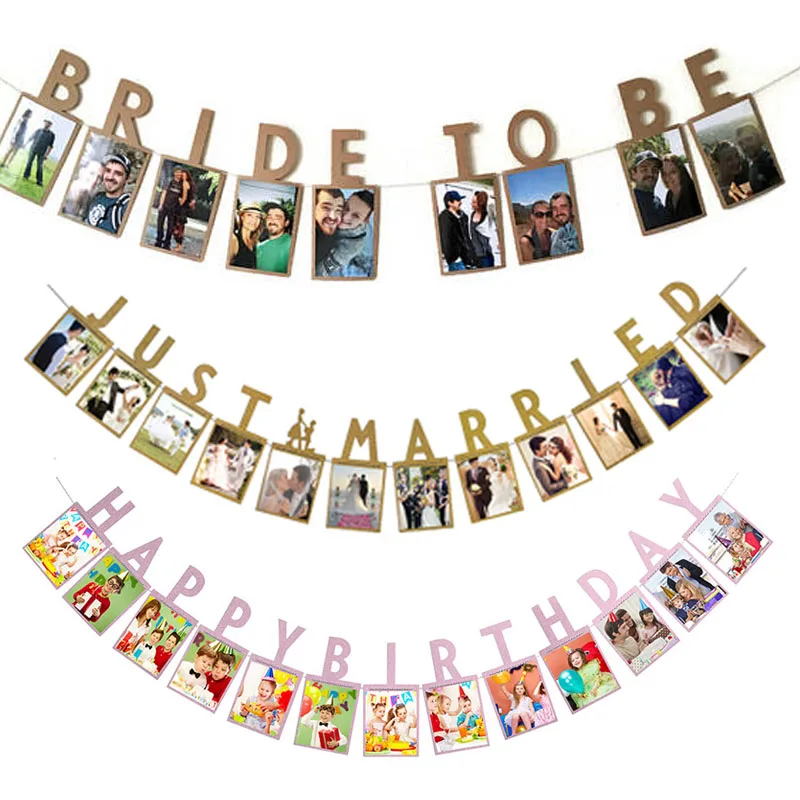 Бумажный держатель для фотографий День Рождения Вечеринка декор с днем рождения