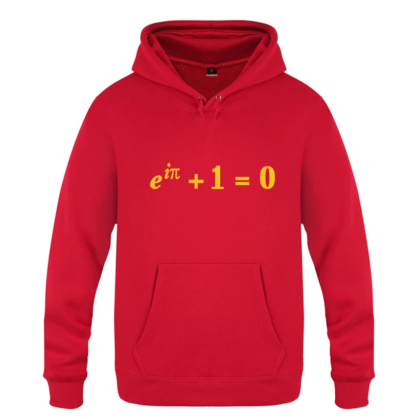 Euler Equation Identity Nerd Geek Science Funny Sweatshirts Men 2018 Mens Hooded Fleece Pullover Hoodies | Мужская одежда