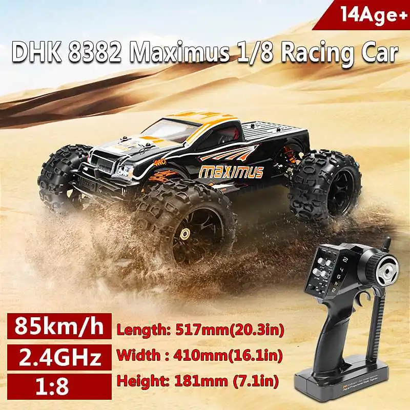 DHK 8382 Максимус 1/8 120A 85 км/ч 4WD кусторез RC автомобиль для детей подарок Спиннер