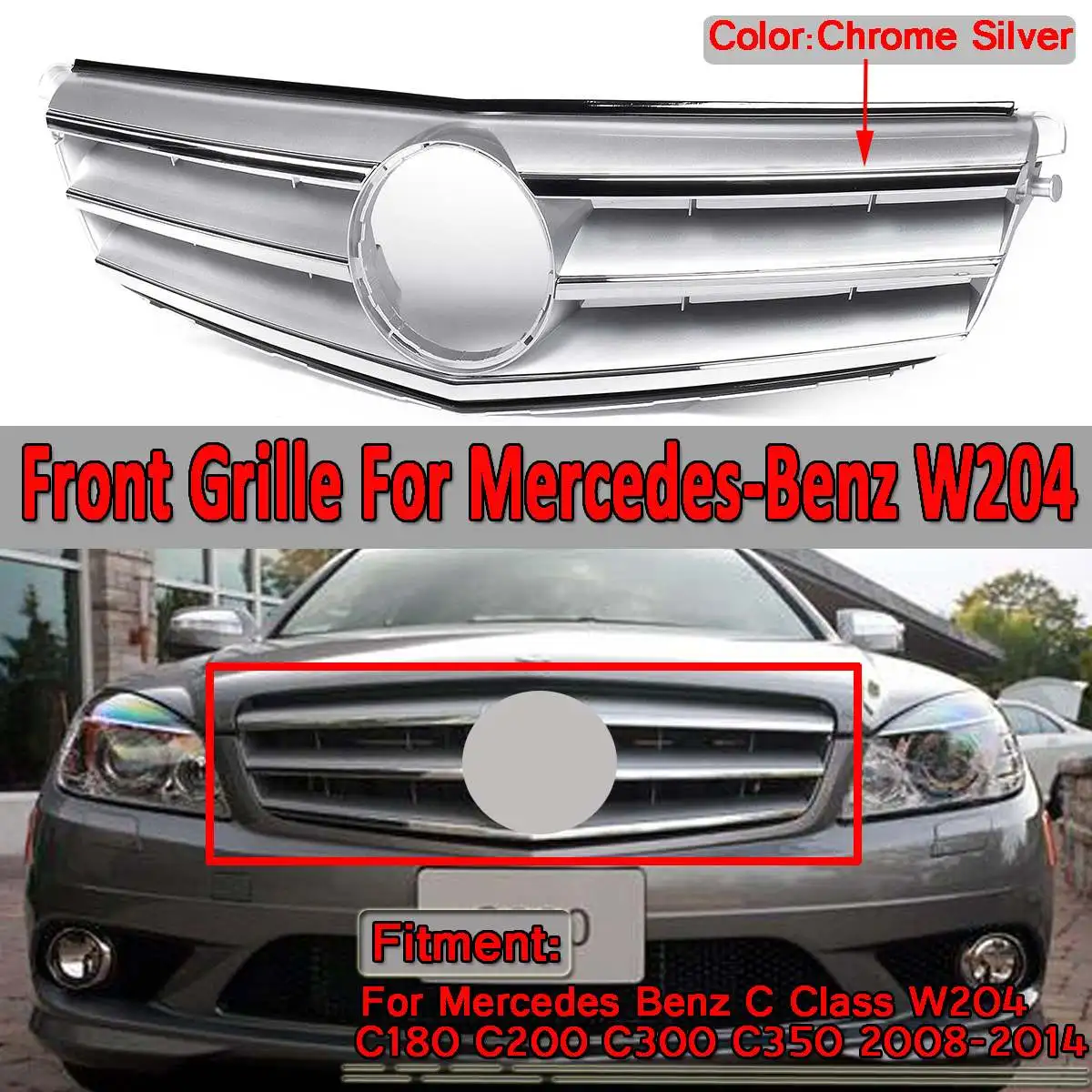 

Решетка радиатора для Mercedes Benz C Class W204 C180 C200 C300 C350 2008-2014