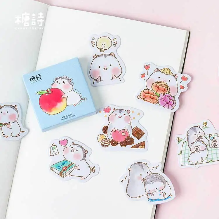 

45 pcs/pack Hamster Baby Decorative Sticker Set Diary Album Label Stickers DIY Stationery Stickers Gift Diary Deco Pack