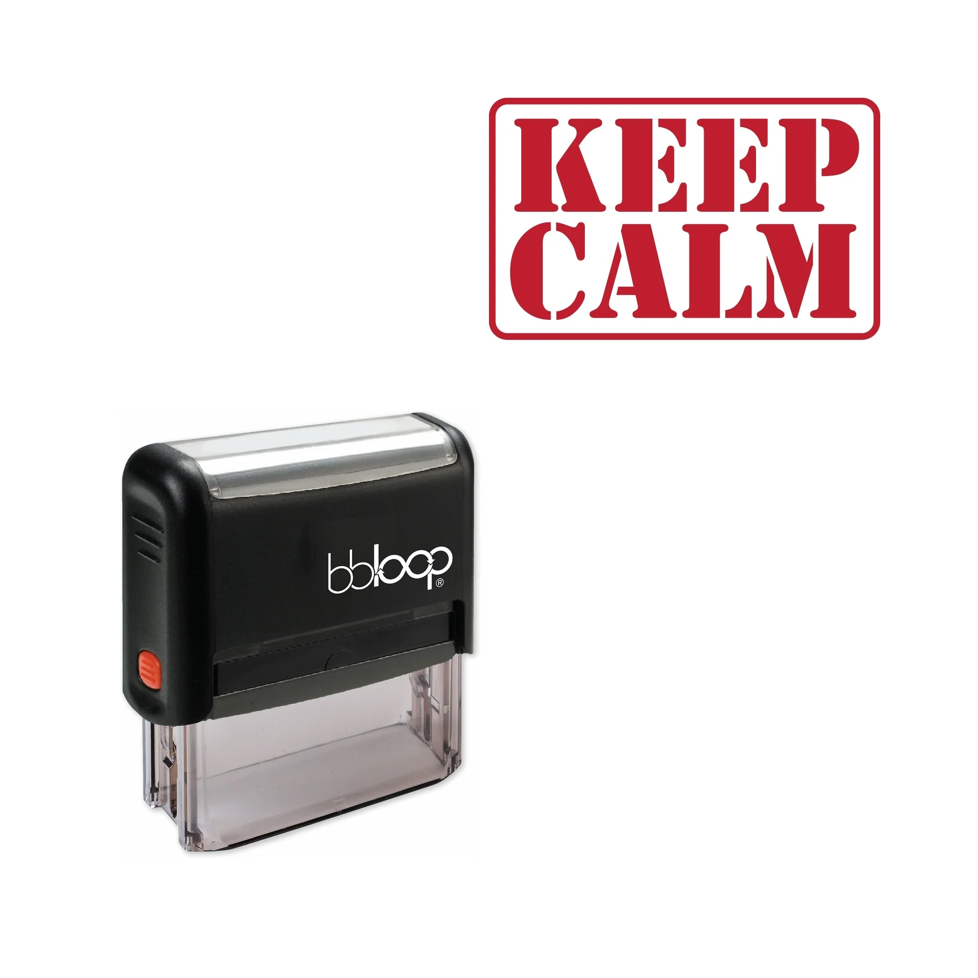 

Bbloop 'KEEP CALM' Self-Inking Office Stamp, Rectangular Military Stencil Style