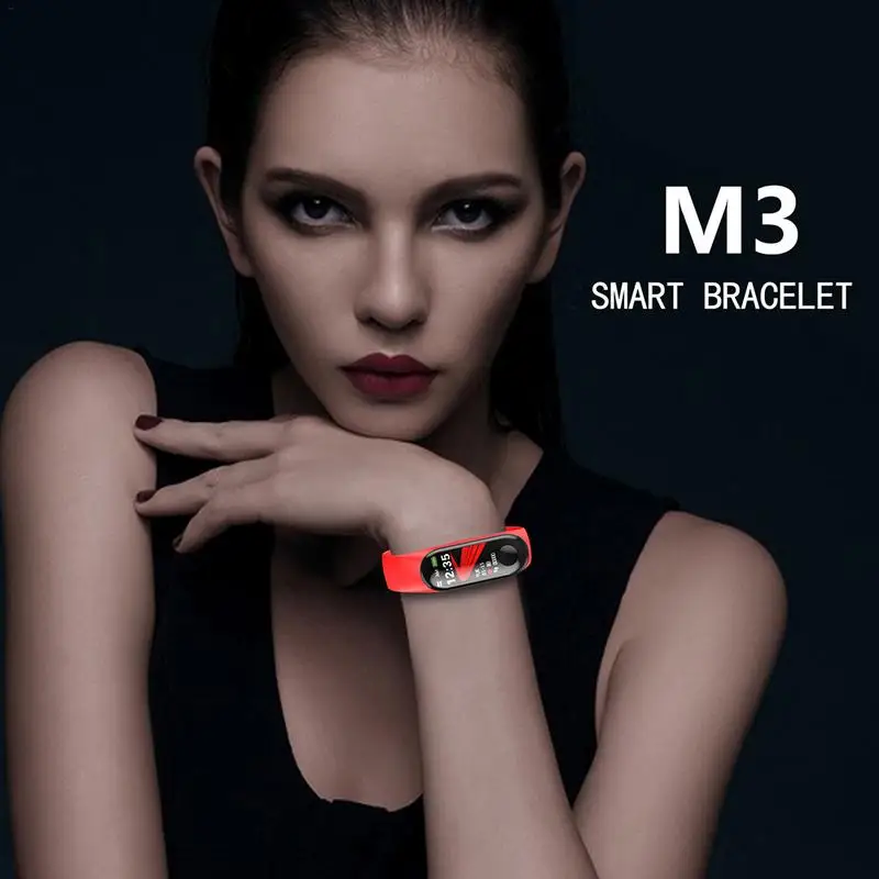 

M3 0.96" Color Screen Fashionable Sports Smart Bracelet Step Counting Heart Rate Monitor Waterproof Fitness Tracker