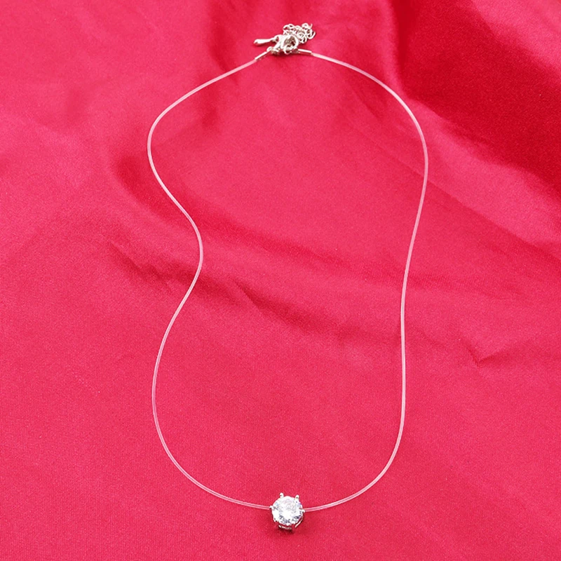 

For Women Invisible Pendant Transparent Choker Necklace Necklace Fishing Line 1piece New Crystal 3claws