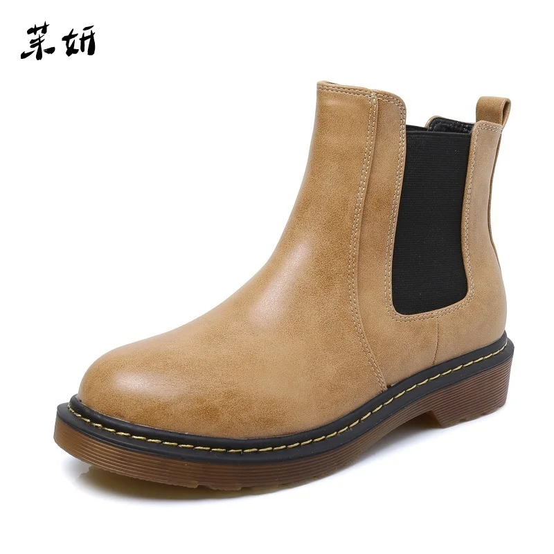 

New Autumn And Winter Ankle Boots Fashion Elastic Band Women Winter Shoes Round Toe Flats Snow Boots Women Shoes 2019