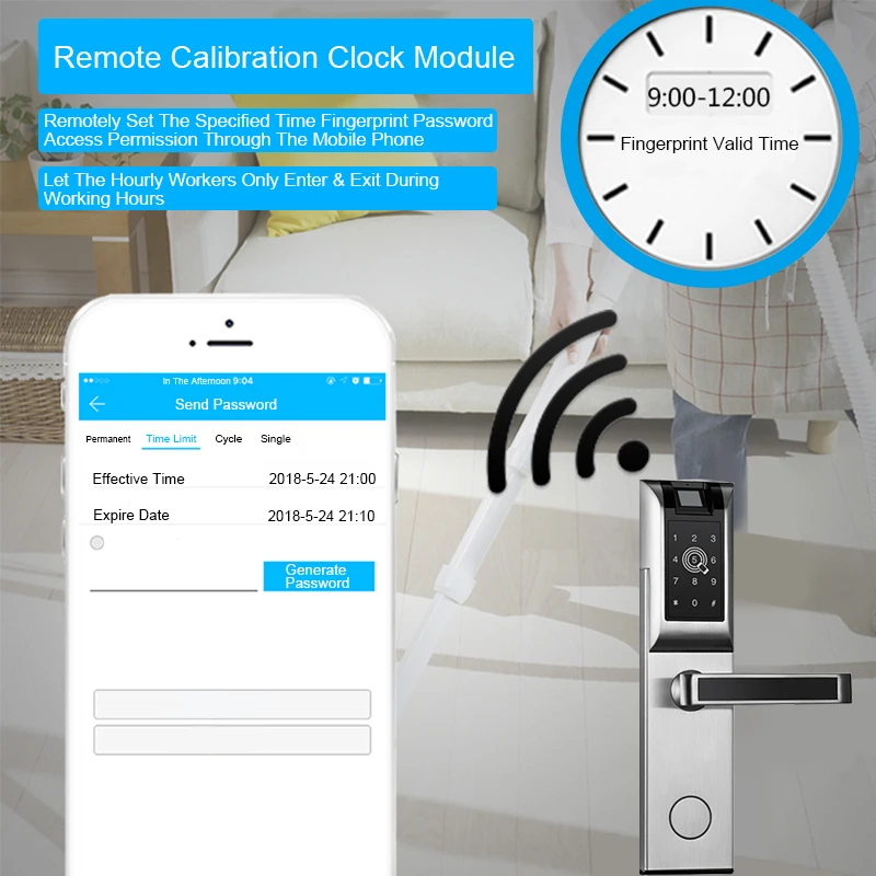 OULET дверной замок приложение Bluetooth Smart электронный биометрический шлюз для