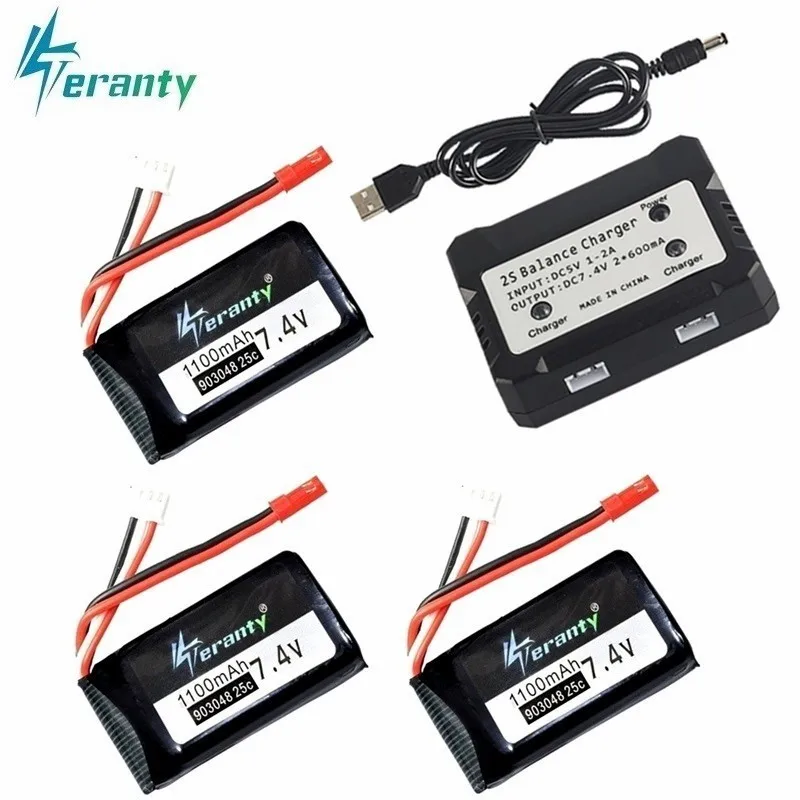 Литий Полимерный Аккумулятор 7 4 в 1100 мАч для Wltoys V353 A949 A959 A969 A979 k929 В зарядное