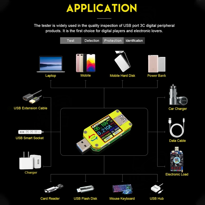 Rd Um34C для приложения Usb 3 0 тип-c Вольтметр постоянного тока Амперметр измеритель