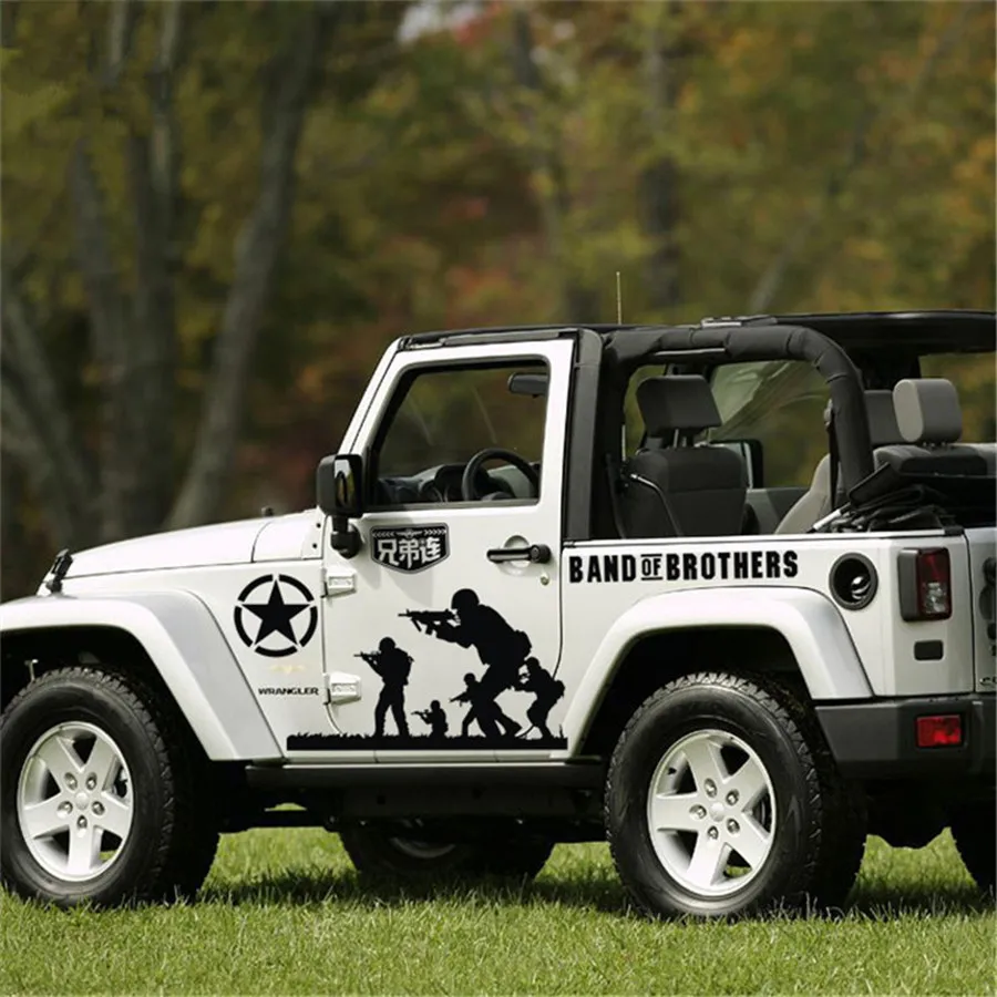 Black Vinyl Film Soldier Brothers Army Style Car Sticker For JEEP SUV | Автомобили и мотоциклы