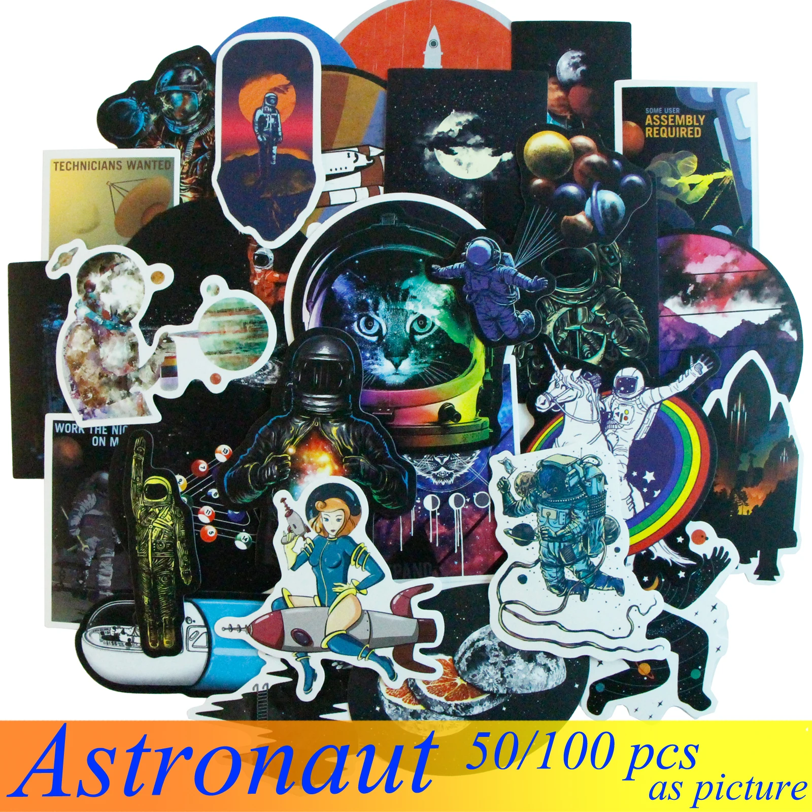 Наклейки астронавта Galaxy Space Planet Universe 50/100 шт. наклейки для багажа ноутбука