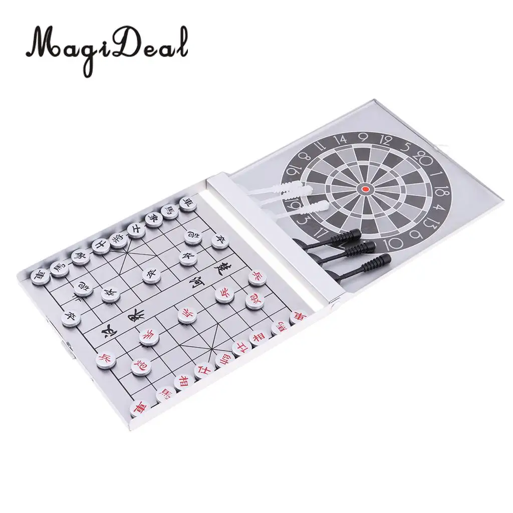 MagiDeal 2 в 1 портативный мини магнитный китайский Шахматный набор шахматы XiangQi с