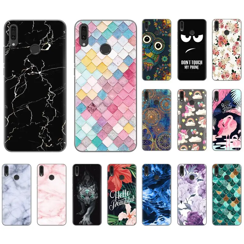 Мягкий чехол для телефона Huawei Y9 2019 / Enjoy 9 Plus цветной с рисунком Стильный