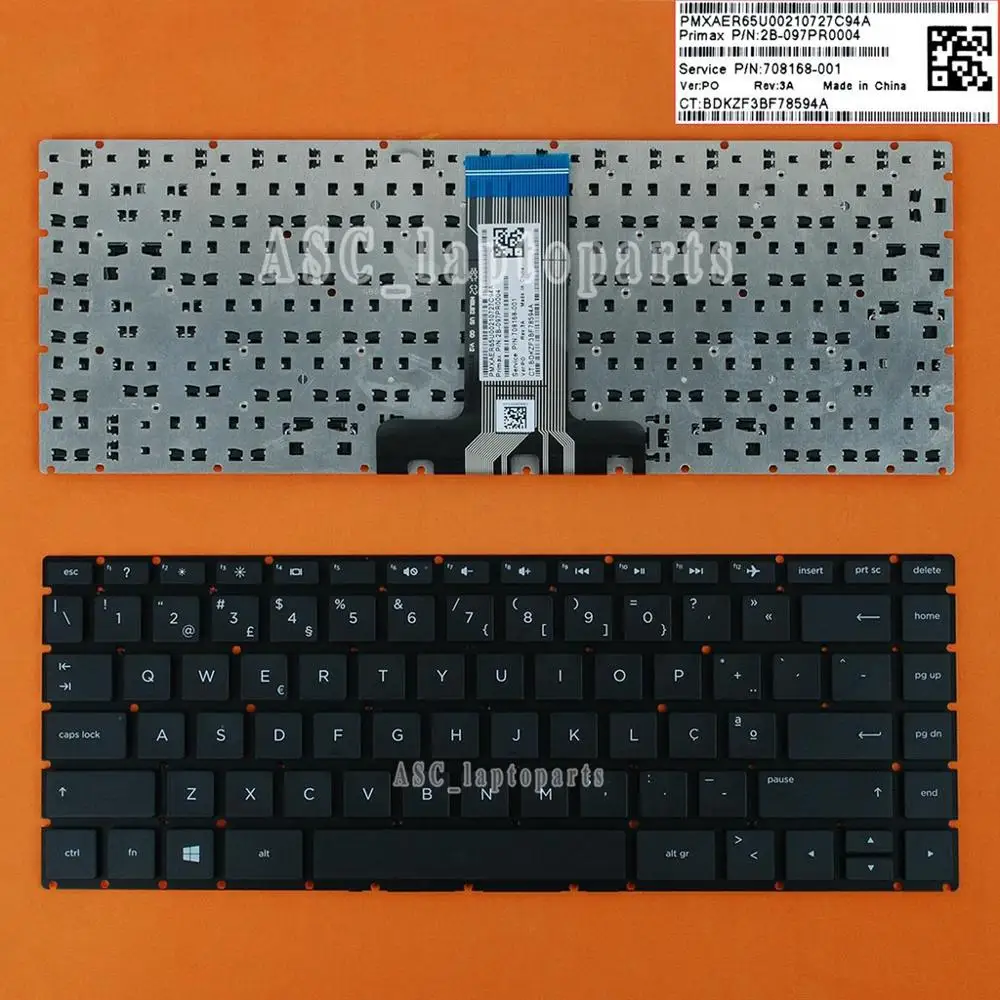 New PO Portuguese Teclado Keyboard for HP 240 G6 245 246 Laptop Black without Frame | Компьютеры и офис