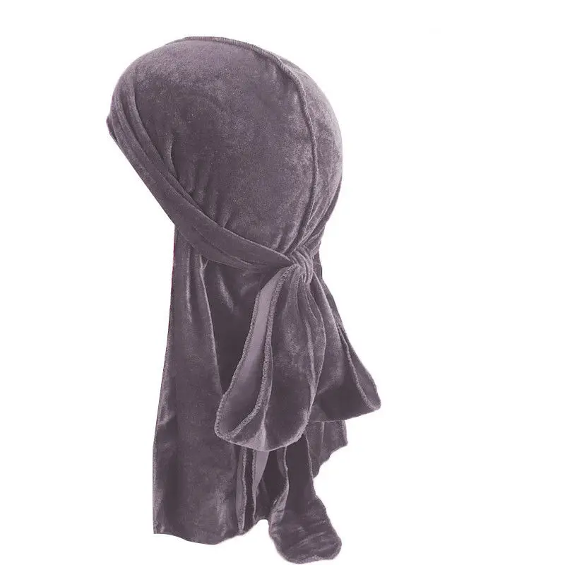 Бархатный шарф с длинным хвостом мусульманская шляпа Doo Rag Пиратская шапка шапки
