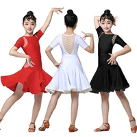 childrens latin dance skirt girls practice clothing latin siamese dance costumes childrens short sleeved grading competition