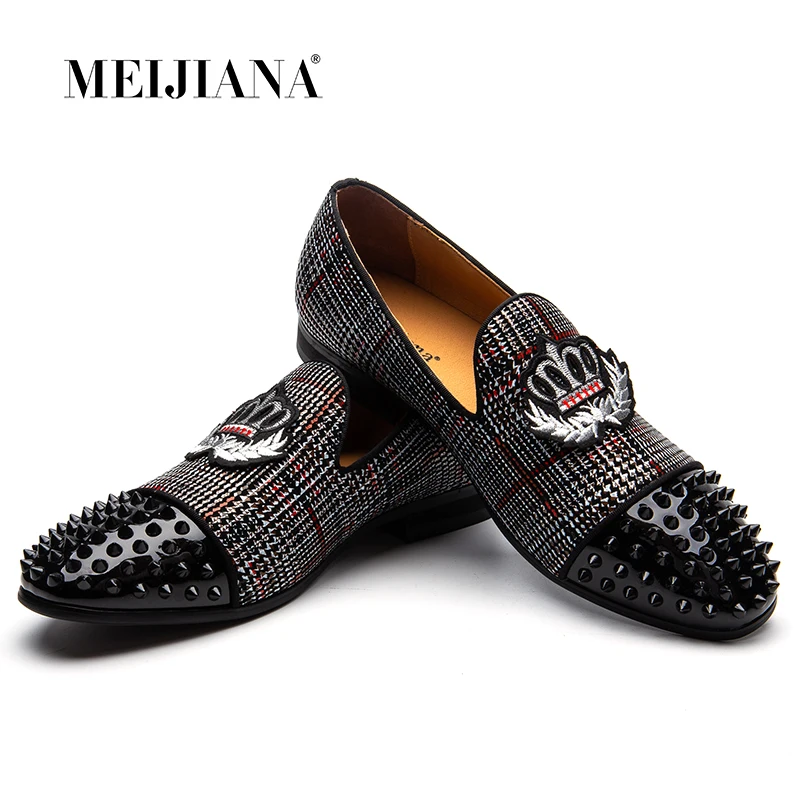 MEIJIANA New 2019 Men's Loafers Crown Party and Wedding Shoes Fashion Casual Luxury Brand | Обувь