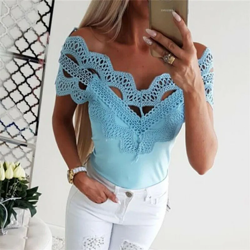 Женская кружевная блузка Boho свободная из шифона с цветочным принтом 2019|Блузки| |