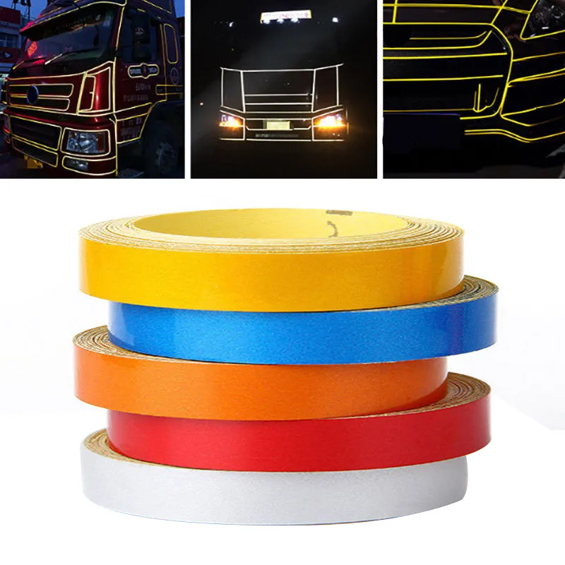 

New Arrival 1pc 5M*1CM Car DIY Reflective Stripe Car Body Rim Self-Adhesive Sticker Tape 6Colors