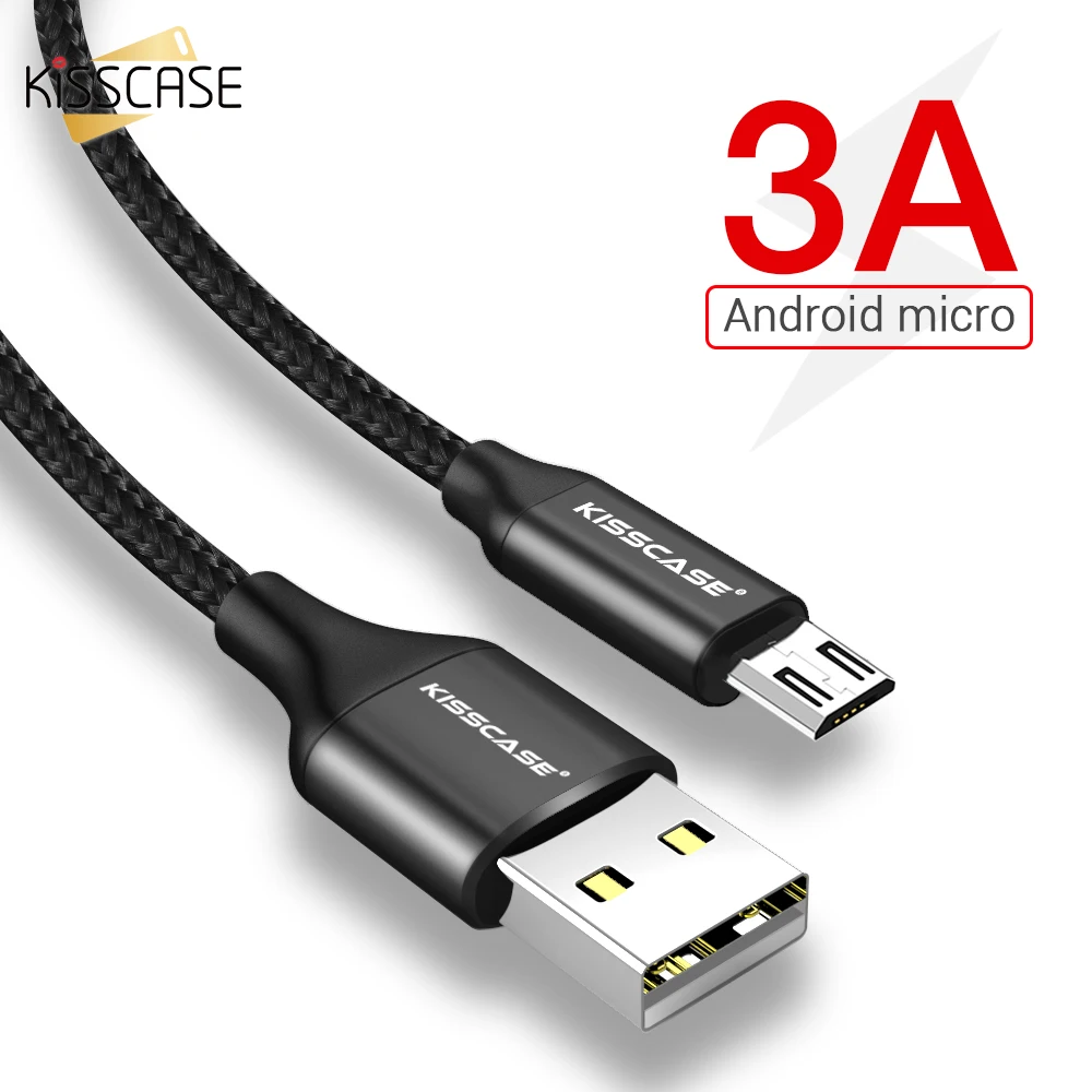 KISSCASE Micro USB кабель для Xiaomi Redmi Note 5 Pro 4 Реверсивный зарядки и передачи данных Samsung S7