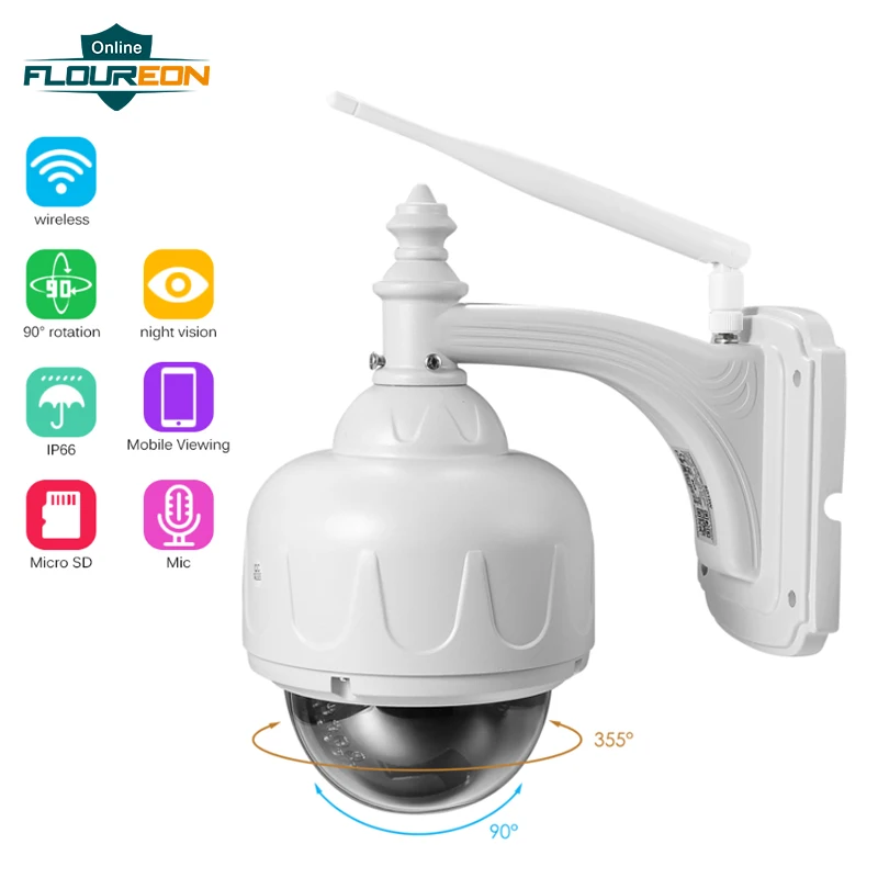 Floureon 1.3MP 960P WiFi Беспроводная CCTV камера IP66 наружный потолочный купольная