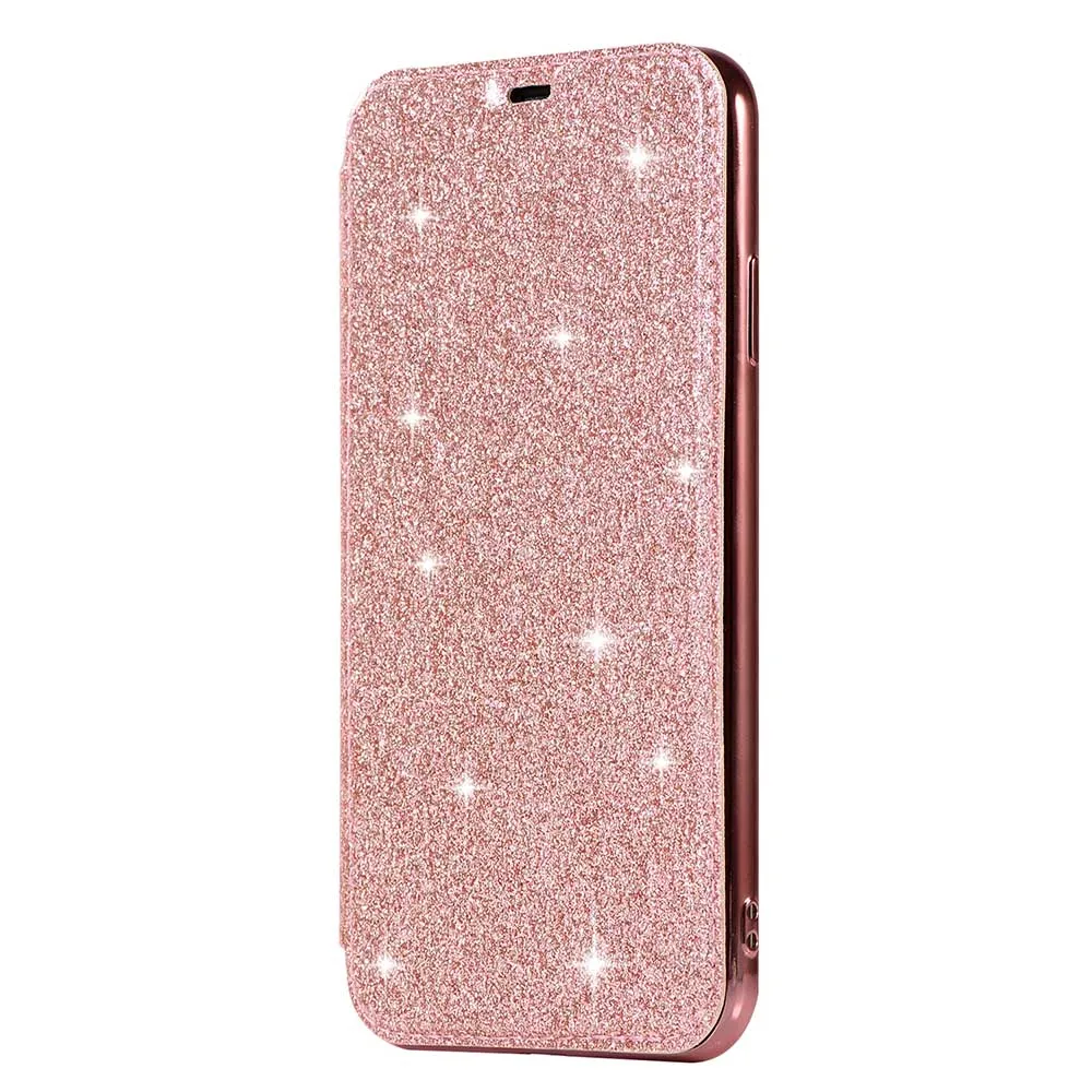 Чехол для телефона KISSCASE с блестками iPhone X XR XS MAX тонкий кожаный чехол книжка