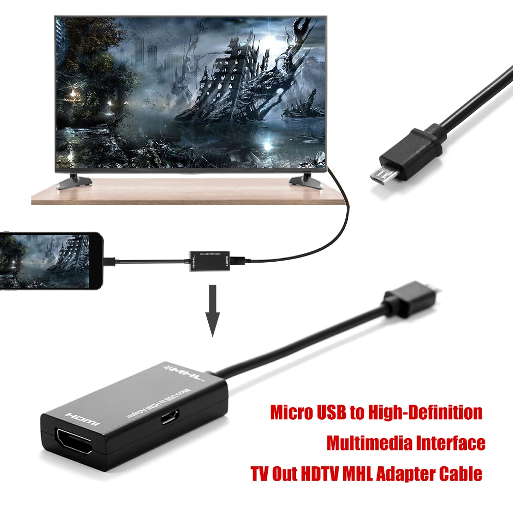 Мультимедийный Интерфейс Micro USB к телевизору высокой четкости мобильный Кабель