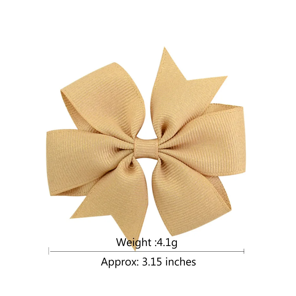3.15 Inch Baby Girls Bows Hair Accessories 12 Color Gold Silver Weft Ribbon Clip Head Dress Hairpins For Kids Drop Shipping | Детская