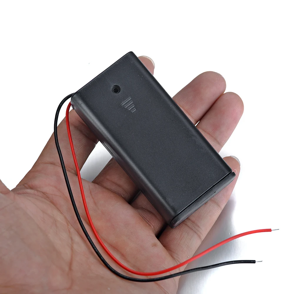 

2pcs ABS Plastic&Nickel Copper 3V Wire Leads Battery Holder With Switch and Cover for 2AA Alkalescent or Rechargeable Batteries