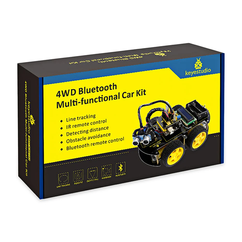 Keyestudio 4WD Bluetooth Мультифункциональный Автомобильный сборочный комплект для