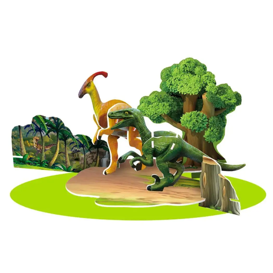 Cartoon Dinosaur Assembly Picture Paper Children 3D Puzzle Educational years Unisex Model Toys old | Игрушки и хобби