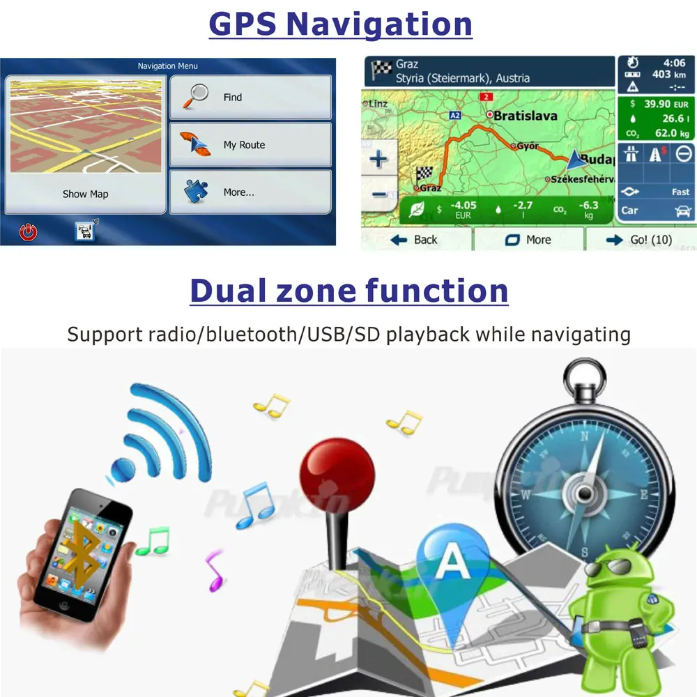 Podofo 1din Android автомобильный радиоприемник стерео 7 ''Выдвижной емкостный