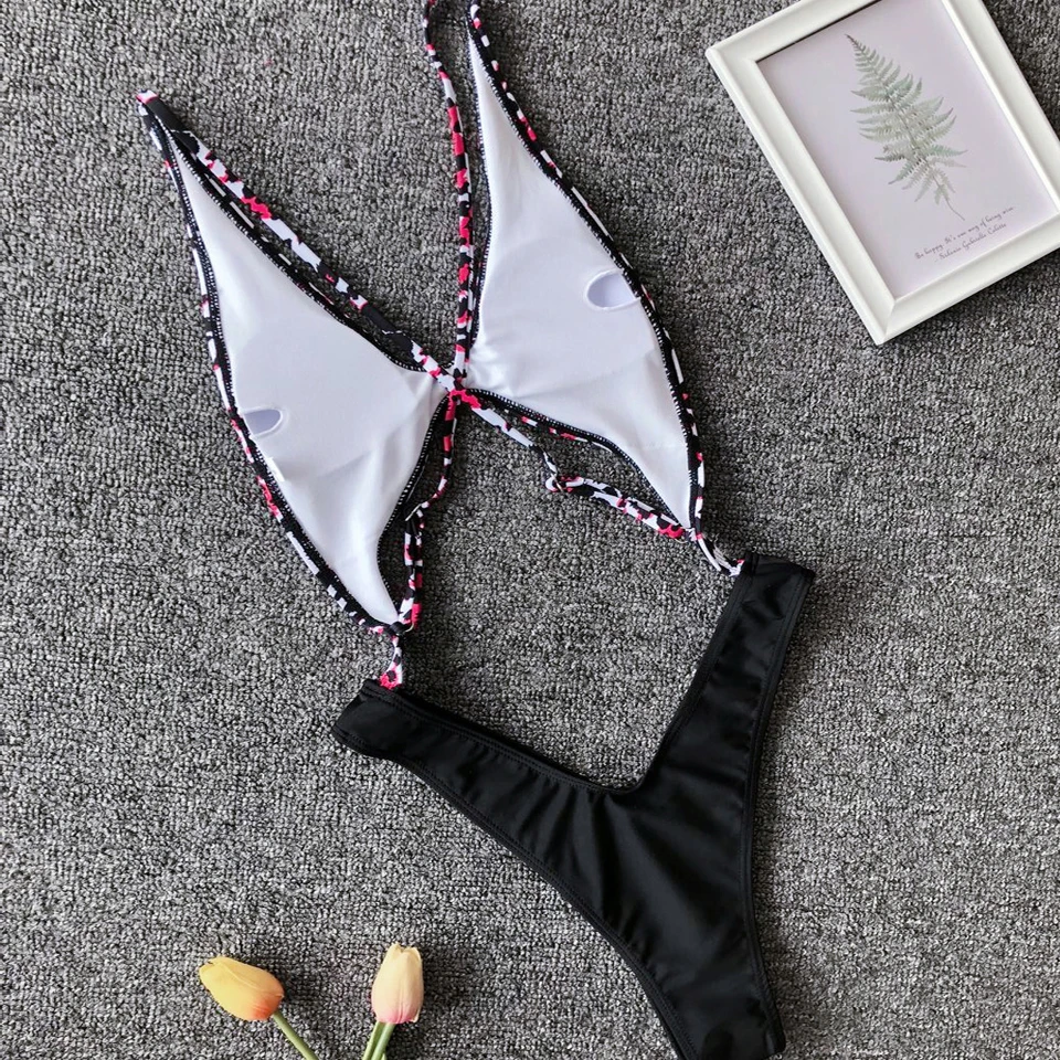 

Karlofea Cut Out Underbust Summer One Piece Bathing Bodysuit Sexy Low Waist Female Beach Outfits Wear Backless Swimwear Suits