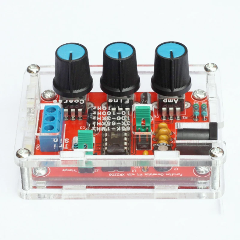 

Finished XR2206 Function Signal Generator Sine/Triangle/Square Output 1Hz-1MHz Signal Generator Adjustable Frequency Amplitude